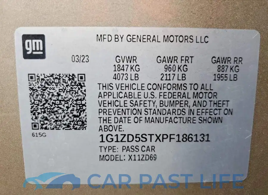 1G1ZD5STXPF186131# 12