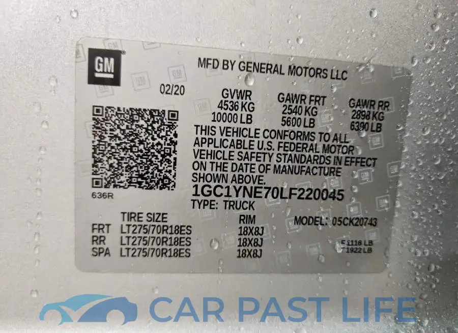 1GC1YNE70LF220045# 12
