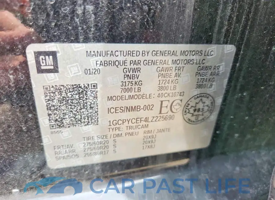 1GCPYCEF4LZ225690# 12