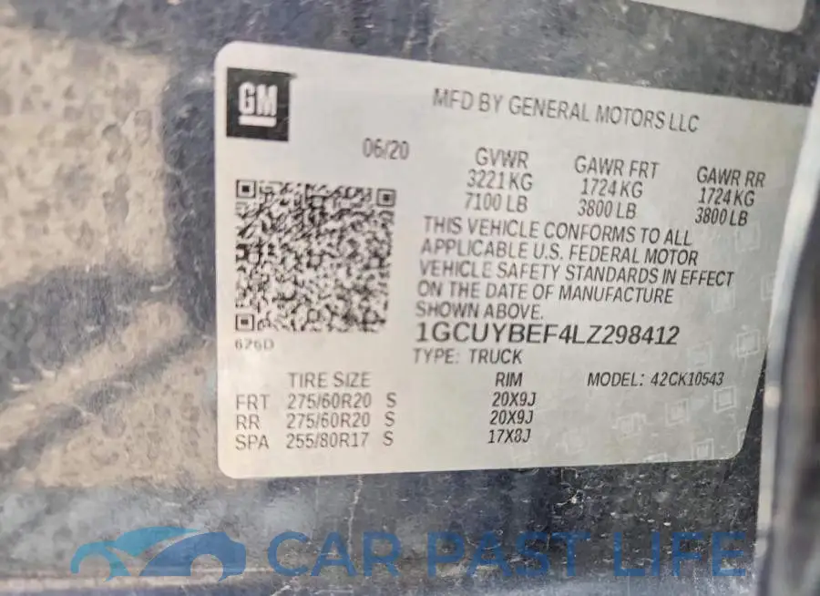 1GCUYBEF4LZ298412# 13