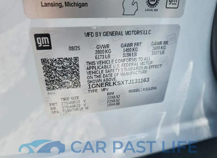 1GNERLKSXTJ131163# 13