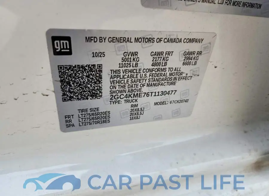 2GC4KME76T1130477# 12