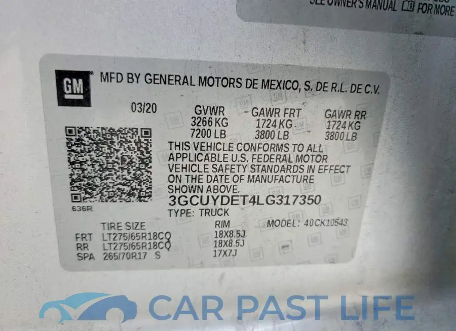 3GCUYDET4LG317350# 13