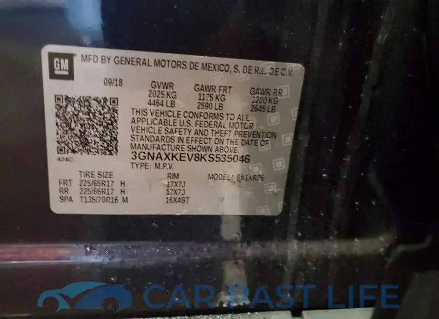 3GNAXKEV8KS535046# 13