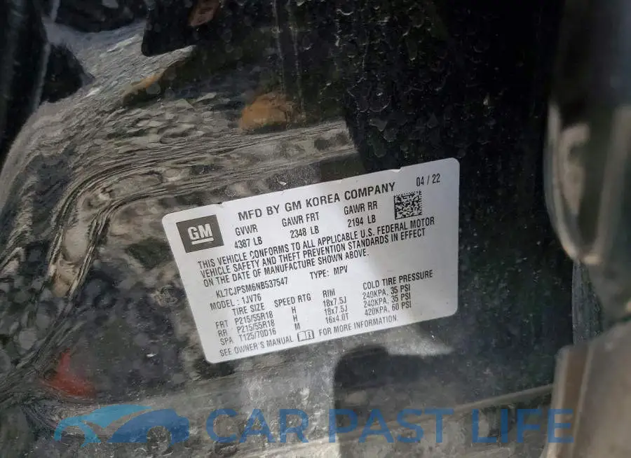 KL7CJPSM6NB537547# 13