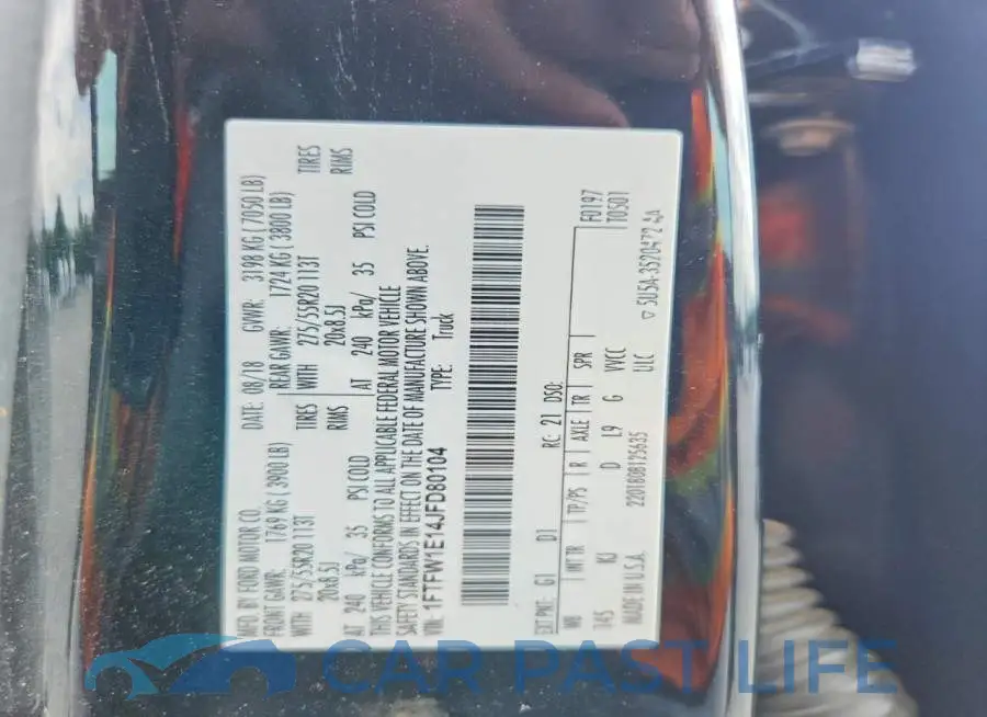 1FTFW1E14JFD80104# 13