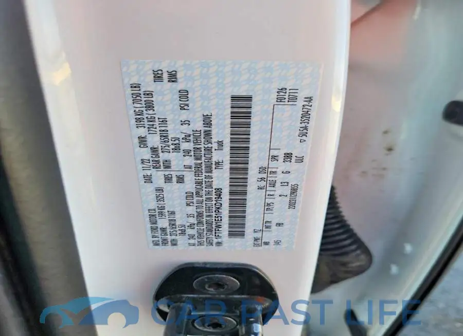 1FTFW1E51PKD19408# 12