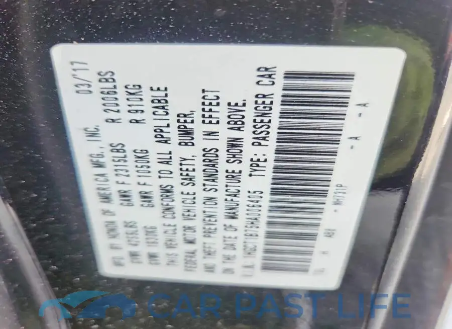 1HGCT1B75HA006405# 13