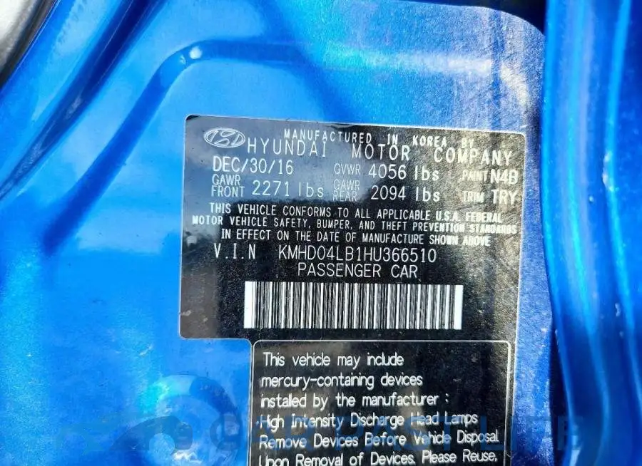 KMHD04LB1HU366510# 12