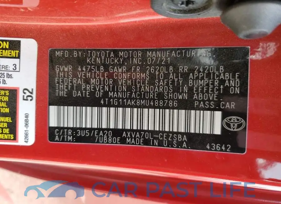 4T1G11AK8MU488786# 13