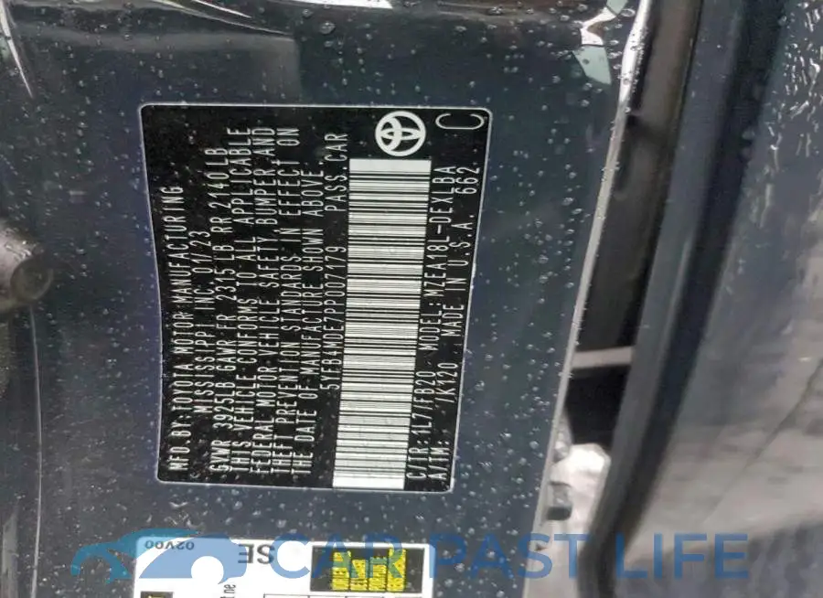 5YFB4MDE7PP007179# 12
