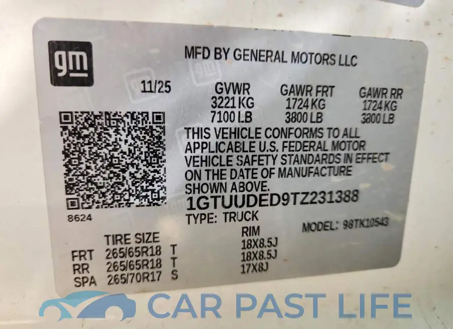1GTUUDED9TZ231388# 13