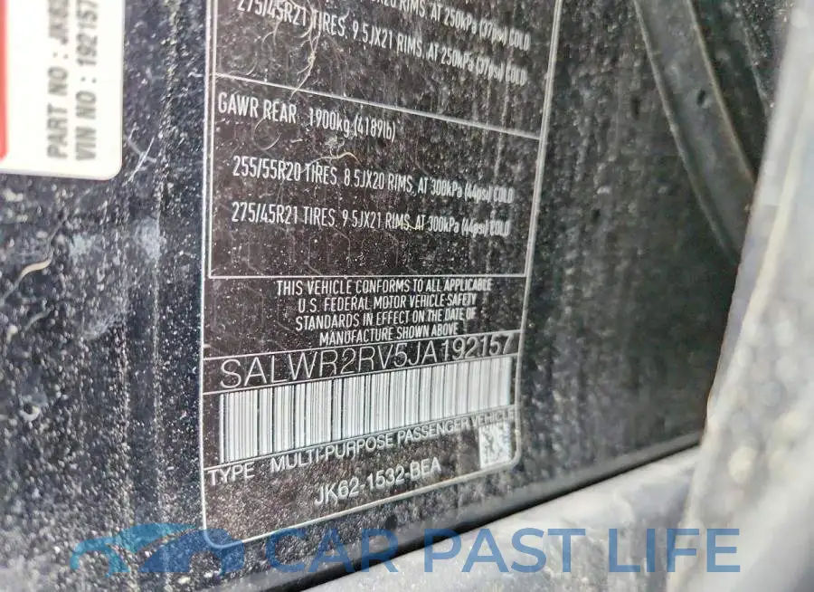 SALWR2RV5JA192157# 12