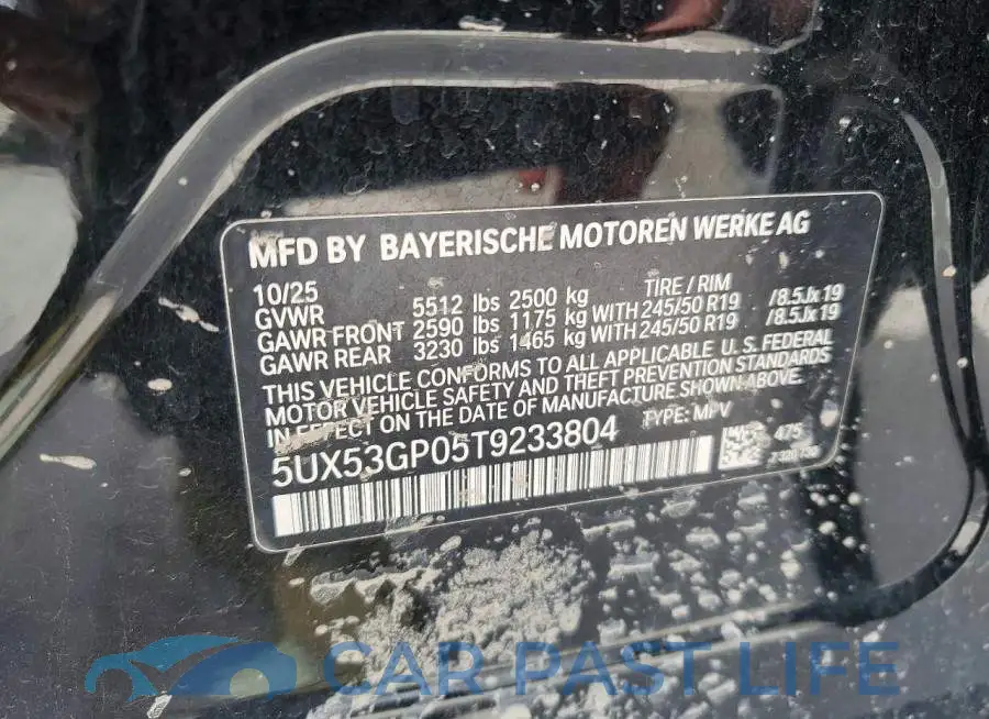 5UX53GP05T9233804# 12