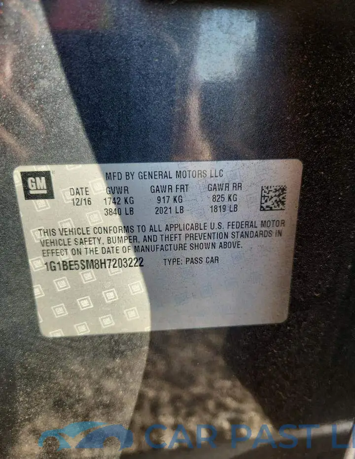 1G1BE5SM8H7203222# 12