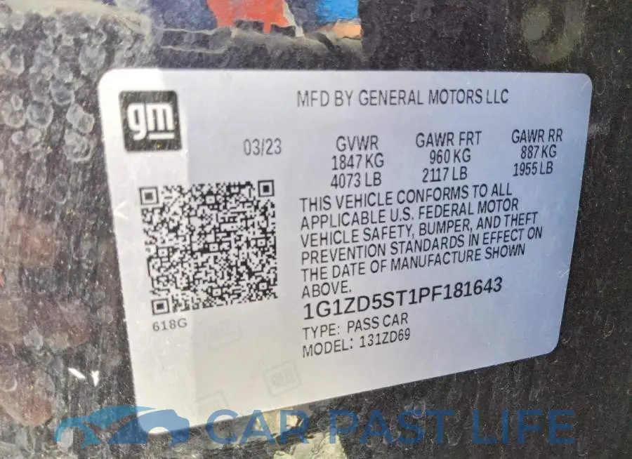 1G1ZD5ST1PF181643# 12