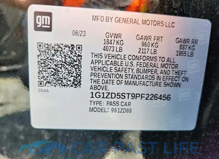 1G1ZD5ST9PF226456# 13