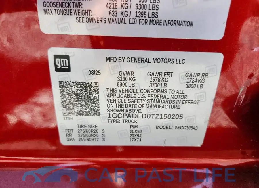 1GCPADED0TZ150205# 12