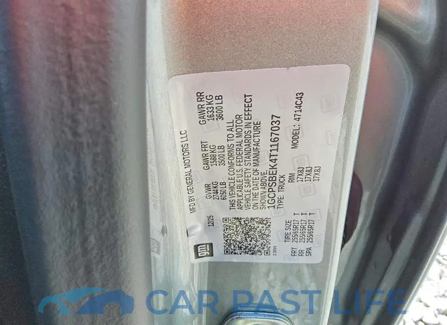 1GCPSBEK4T1167037# 12