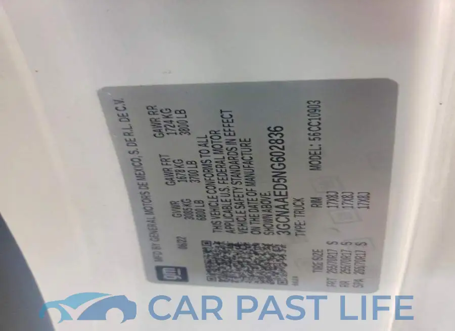 3GCNAAED5NG602836# 13