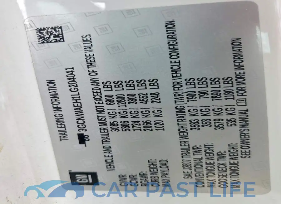 3GCNWAEH1LG204041# 12