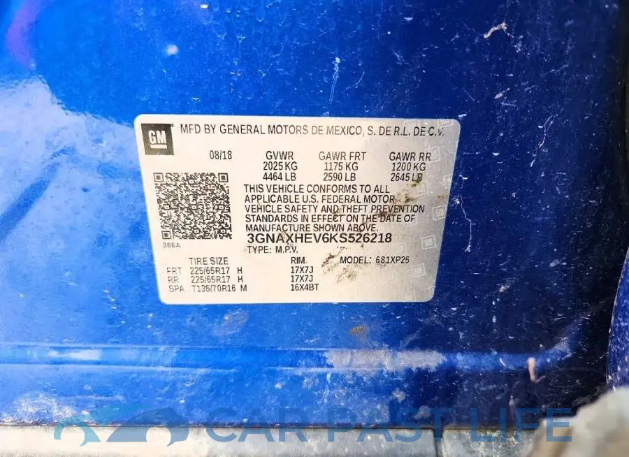 3GNAXHEV6KS526218# 13
