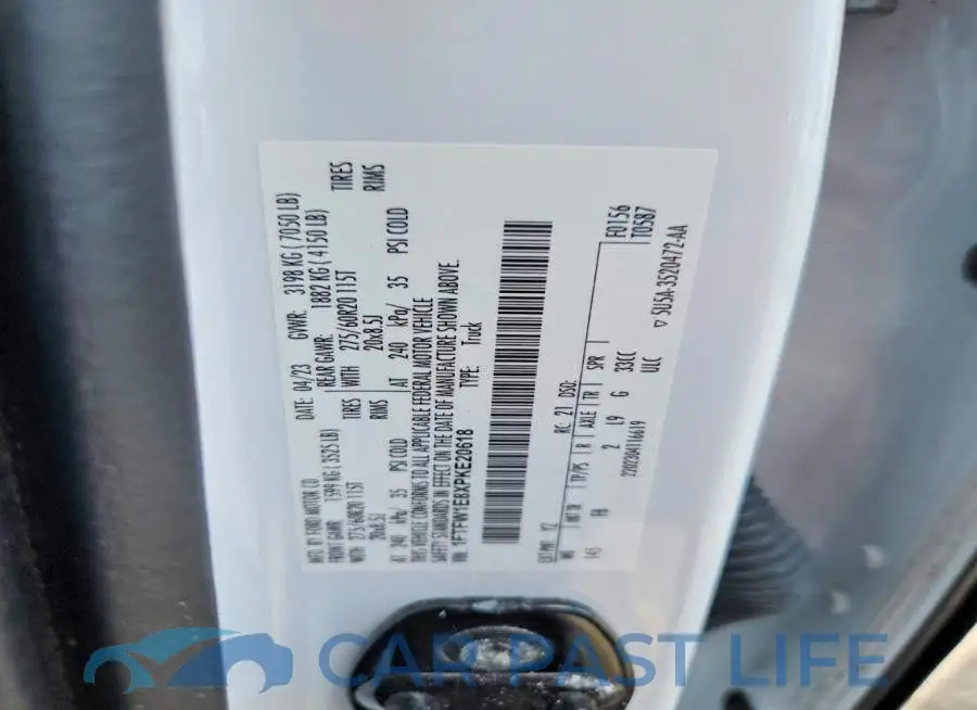 1FTFW1E8XPKE20618# 12