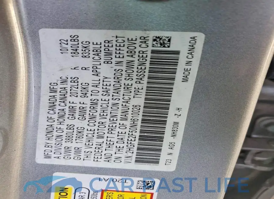 2HGFE2F50NH610026# 13