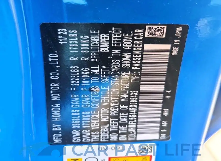 JHMFL5G44RX095432# 12