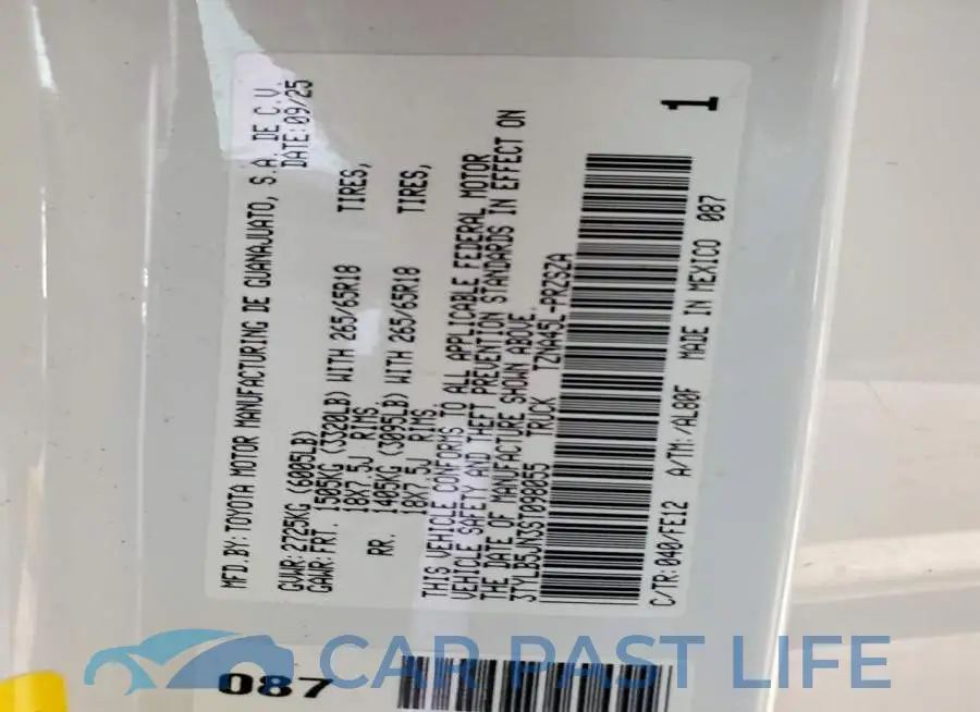 3TYLB5JN3ST098055# 12