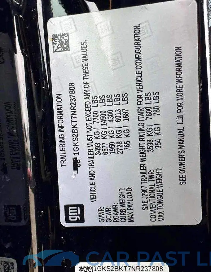 1GKS2BKT7NR237808# 10