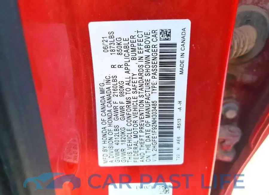 2HGFE1F92NH303485# 12