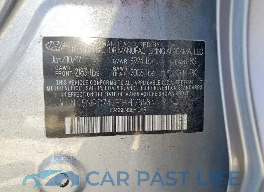 5NPD74LF1HH178583# 12
