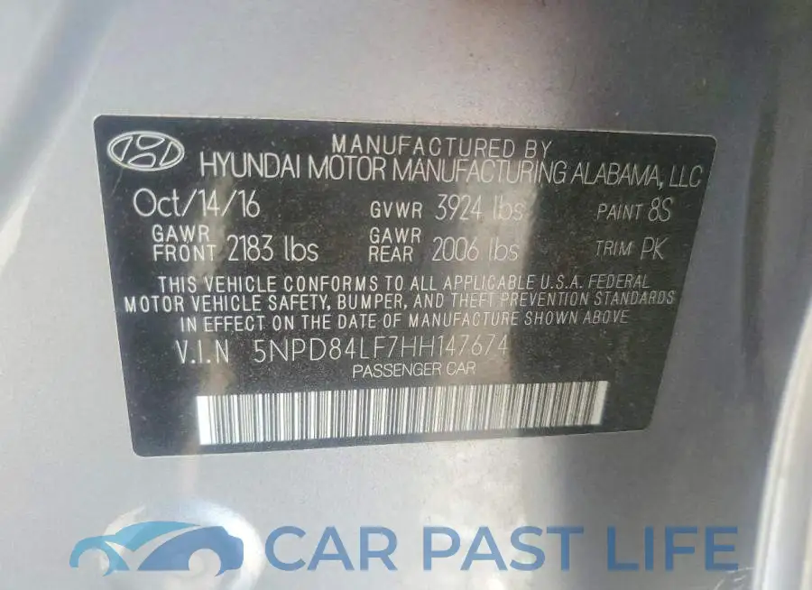 5NPD84LF7HH147674# 12