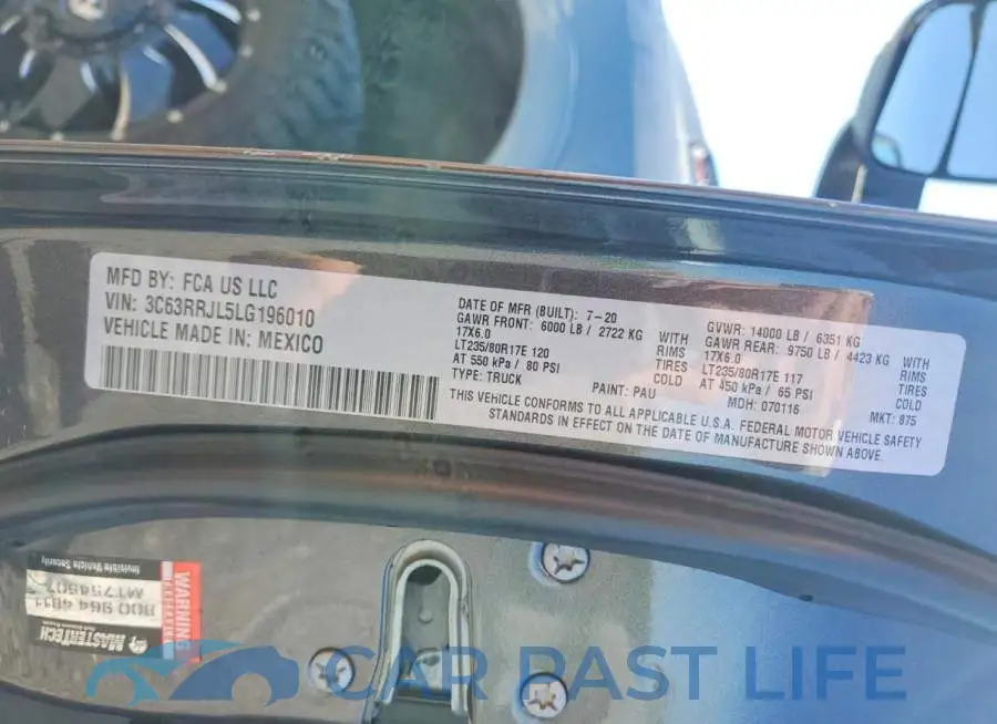 3C63RRJL5LG196010# 12