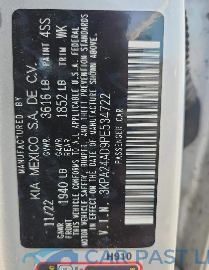 3KPA24AD9PE534722# 12