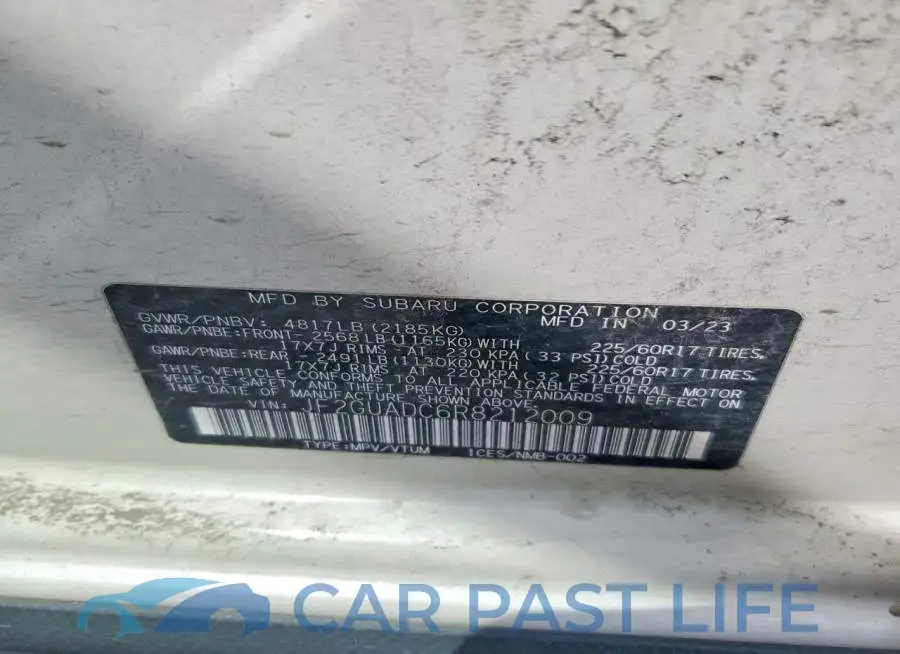 JF2GUADC6R8212009# 12