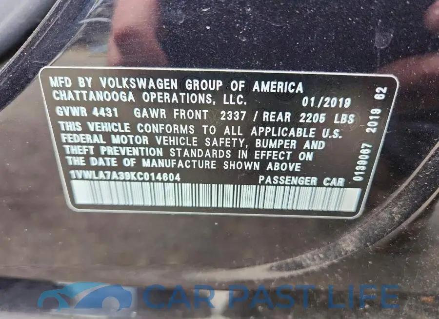 1VWLA7A39KC014604# 13