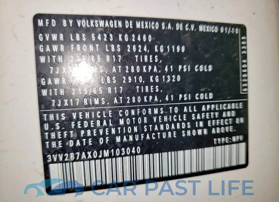 3VV2B7AX0JM103040# 13