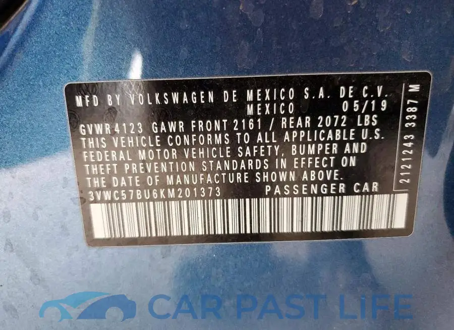 3VWC57BU6KM201373# 12