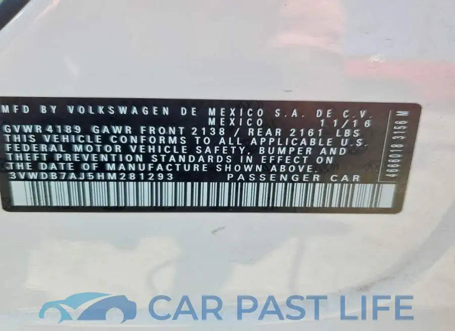 3VWDB7AJ5HM281293# 12
