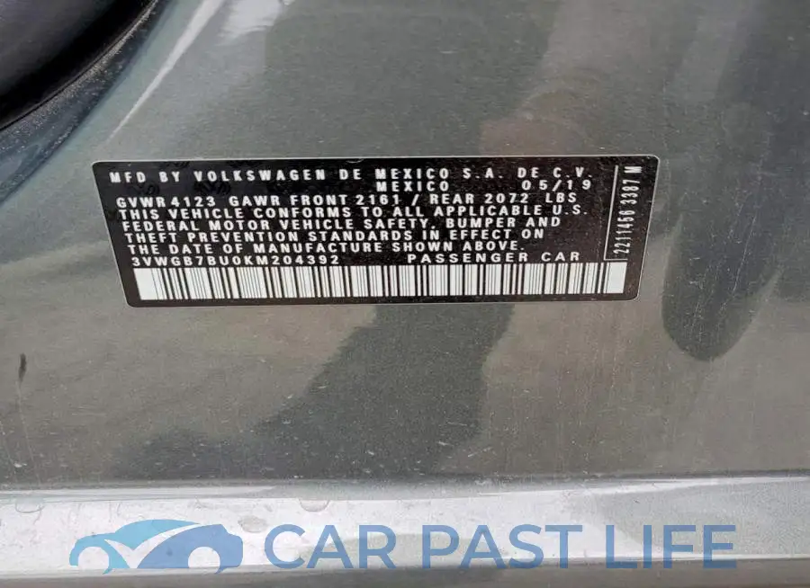 3VWGB7BU0KM204392# 12