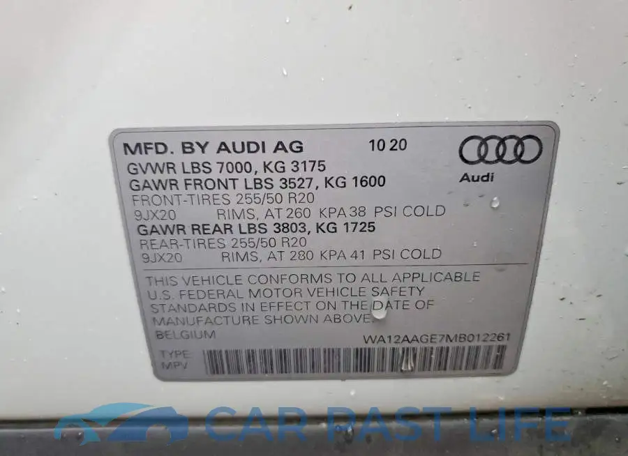 WA12AAGE7MB012261# 13