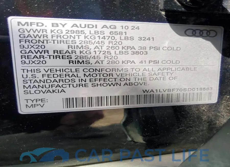 WA1LVBF70SD018583# 13