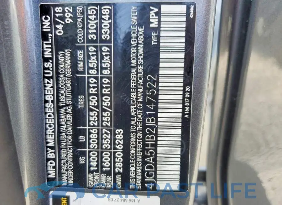 4JGDA5HB2JB147522# 13