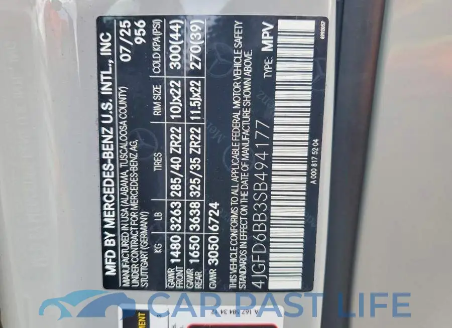 4JGFD6BB3SB494177# 13
