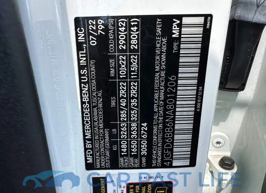 4JGFD6BB6NA801206# 10