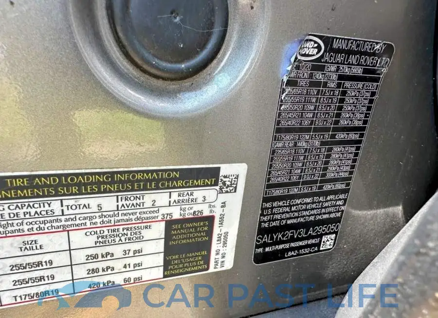 SALYK2FV3LA295050# 10
