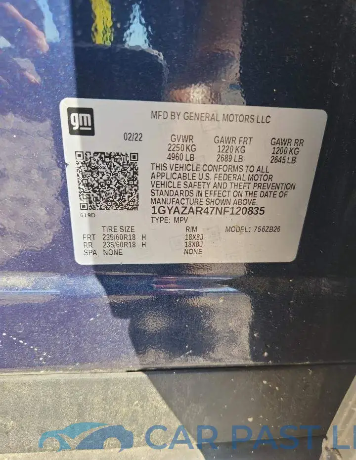 1GYAZAR47NF120835# 14