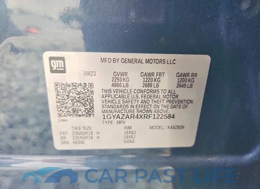 1GYAZAR4XRF122584# 13